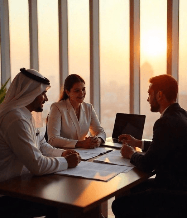 Pinnacler best business setup consultants in UAE team working with clients